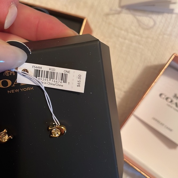 COACH - Signature stone stud earrings- NWT (2 sets available) - Picture 2 of 10